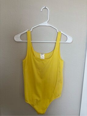 Wolford Bright Yellow Scoop Neck Bodysuit